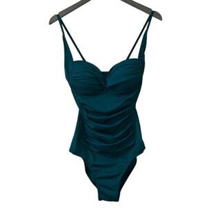 Perona Women's Teal Tummy Control One Piece Swimsuit NWOT Size 8